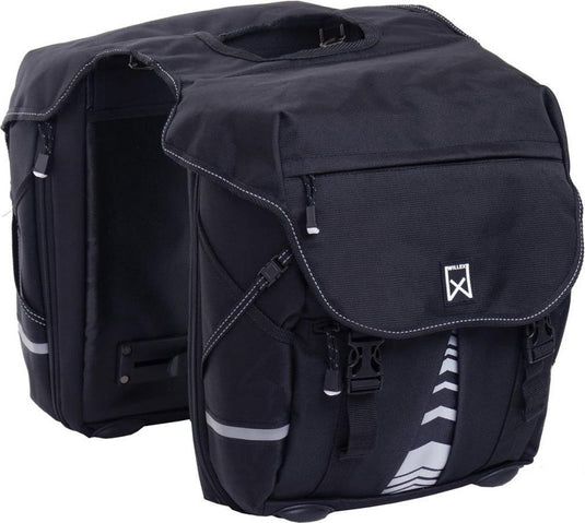 Willex bagagetas 1200 - dubbele fietstas - 28 liter - zwart