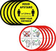 Nichiban corona stickerset - 2 x 5 stuks - rond - afstand houden - keer you distance - corona regels - covid-19 - 14cm