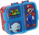 Stor nintendo super mario kinderlunchbox – broodtrommel met 4 vakken voor kinderen vanaf 4 jaar - vaatwasserbestendig bpa-vrij - rood blauw