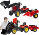 Falk rode supercharger traptractor met te openen motorkap en aanhanger