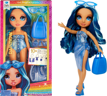 Rainbow high swim style-modepop - 28 cm - skyler (blauw)