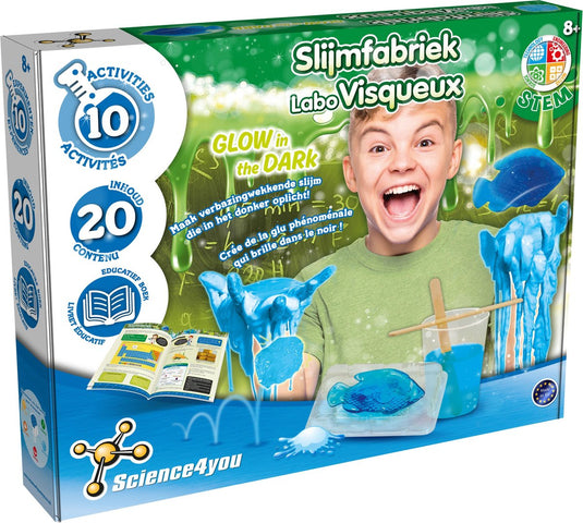 Science 4 you science4you slijmfabriek glow in the dark - slijm experiment set - glow effect - leerzaam - voor kinderen