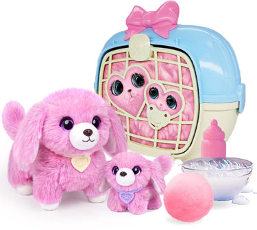 Moose toys scruff a luvs - mystery knuffels mama baby in draagmand - hondenfamilie speelset