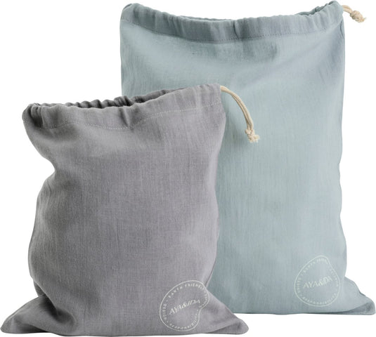 Aya ida aya ida - cotton bags - katoenen tas - lunchbox - herbruikbaar - dark grey mint green