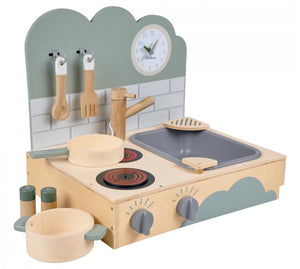 Eichhorn houten speelkeuken - compacte meeneemkeuken voor kinderen.