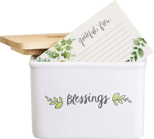 Eccolo giftset - recepten box - blessing - met 50 recept kaarten - incl. deksel hout - ec-hc104b