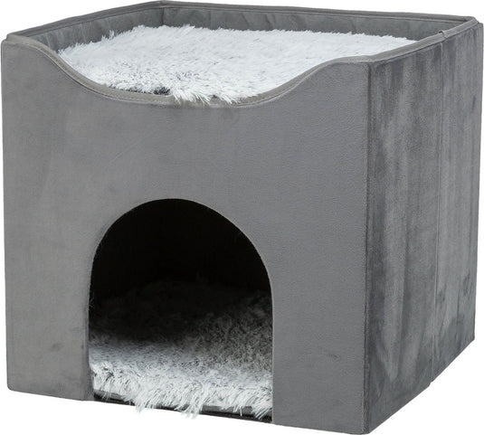 Trixie kattenhuis harvey grijs-wit zwart
