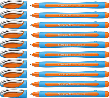 Schneider schrijfwaren schneider balpen - slider memo - penpunt xb - schrijfbreedte 1,4mm - oranje - 10 stuks - s-150206-10