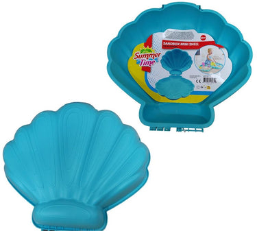 Summertime mini schelp blauw 45x43x16 cm met deksel - zandbak schelp - zand speelgoed - water speelgoed