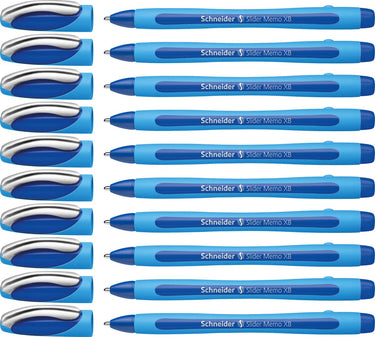 Schneider schrijfwaren schneider balpen - slider memo - xb - 1,4mm - blauw - 10 stuks - s-150203-10