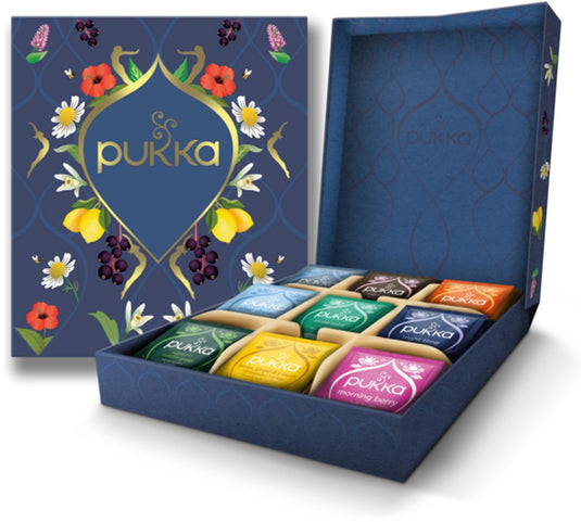 Pukka tea hero collection box giftset - 45 theezakjes - biologische kruidenthee - 9 x 5 zakjes - giftset - theedoos - thee geschenkdoos