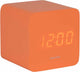 Karlsson wekker spry square - oranje - 6.6x6.8x6.6cm - scandinavisch - wekker voor slaapkamer - wekkers