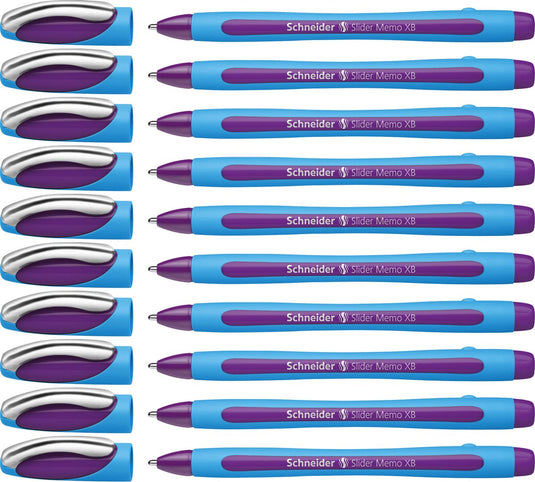 Schneider schrijfwaren schneider balpen - slider memo - xb - 1,4mm - violet - 10 stuks - s-150208-10