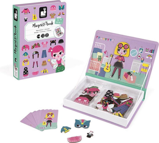 Janod - magnetibook - verkleedfeest meisjes - magneetboek speelset
