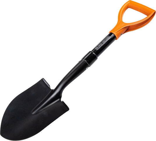 Black+decker black and decker schep - metaal - 65 cm - tuinschop tuinieren camping - kleine compacte schep