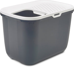 Savic kattentoilet hop in 38.5 x 58 x 39 x 5 cm - kattenbak - antraciet wit