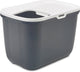 Savic kattentoilet hop in 38.5 x 58 x 39 x 5 cm - kattenbak - antraciet wit