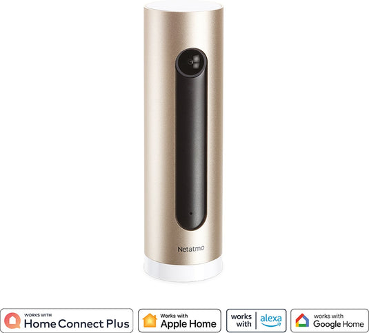 Netatmo slimme binnencamera - wifi beveiligingscamera - bewegingsdetectie - nachtzicht - werkt met google home, alexa en apple homekit - 1 stuk - goud