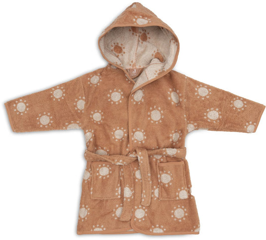 Jollein badjas - 100% badstof - 1-2 jaar - jacquard - sun