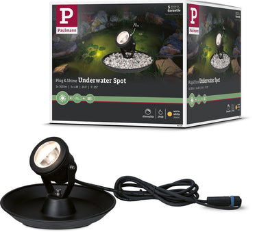 Paulmann plug shine led-spot vijverlamp losse spot ip68 3000k 4w zwart