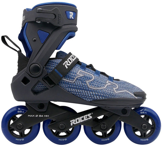 Roces r-evo 84 skeelers – 84mm – softboot – extra comfort stabiliteit – heel lock easy entry – abec-7 – fitness inline skates – heren dames – zwart blauw – maat 43
