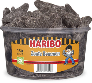 Haribo zoute bommen - zuur snoep in fruitsmaken - 150 stuks silo