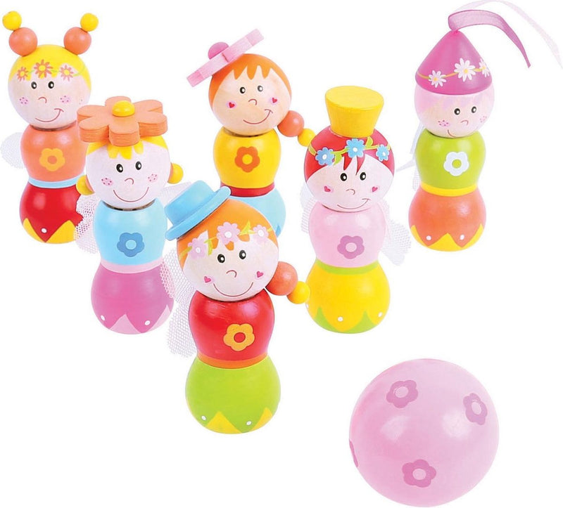 Load image into Gallery viewer, Bigjigs houten bowlingset prinsessen, 7dlg.
