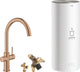 Grohe red 3in1 kokendwaterkraan - c uitloop - 7l boiler - mengventiel - warm sunset geborsteld (mat brons) - 30031dl1