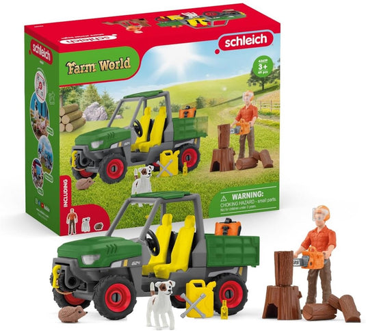 Schleich farm world houtzager met voertuig - 42659