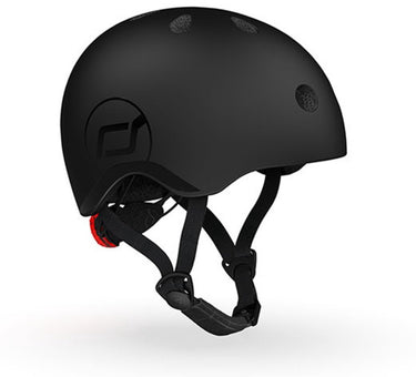 Scoot ride helmet – kinderhelm – xs 45-51 cm – led achterlicht – magnetische sluiting – verstelbaar – zwart