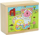Lobbes houten rijgpuzzel boerderij, set van 4