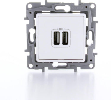 Legrand niloé dubbele inbouw usb lader - wit