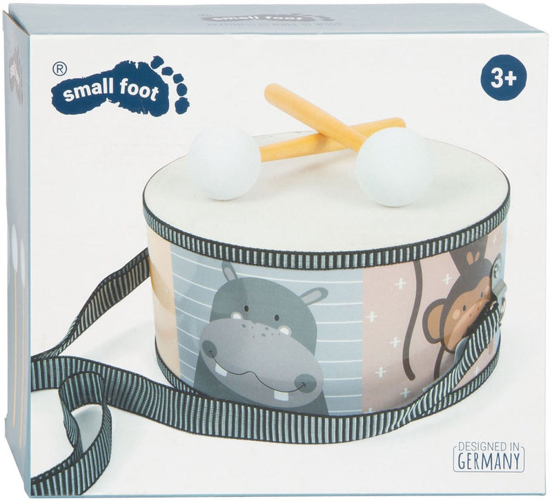 Load image into Gallery viewer, Small foot - houten trommel wilde dieren met stokken, 3dlg.
