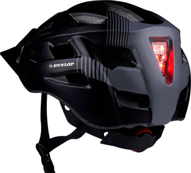 Dunlop fietshelm - mountainbike helm - maat m - verstelbaar 55-58cm - led verlichting - zwart