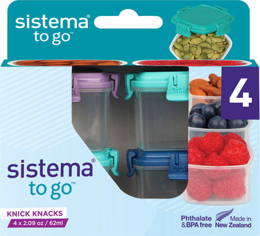 Sistema to go mini voorraaddoosjes - set van 4 stuks - 6x6x4 cm
