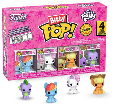 Funko bitty pop! - my little pony - rainbow dash - sweetie belle - applejack - spike - 4-pack