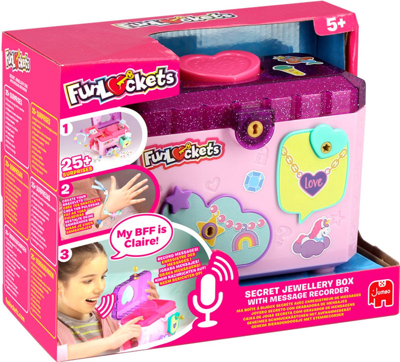 Load image into Gallery viewer, Funlockets jumbo - - geheime sieradendoos met stemrecorder - vanaf 5 jaar - sieraden maken
