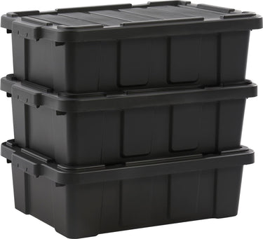 Iris powerbox robuust opbergbox - 25l - 100% recycled kunststof - zwart - set van 3
