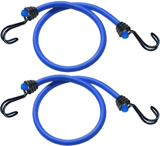Merkloos sans marque set van 2x stuks bagagespin snelbinders 120 cm blauw - snelbinders - spanelastieken met haken