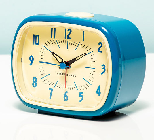 Kikkerland retro wekker - classic alarm clock - vintage - blauw