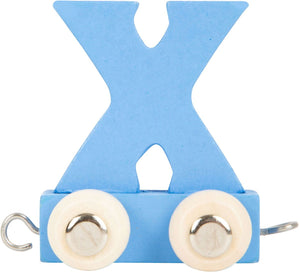 Small foot - houten lettertrein blauw - x - 12 stuks