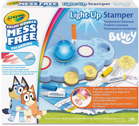 Crayola - color wonder lichtgevende vlekvrije bluey stempels - hobbypakket - creatieve activiteit en cadeau voor kinderen vanaf 3 jaar