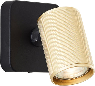 Brilliant marty - plafondspot - gu10 1x5w - 3000k - zwart goudkleurig