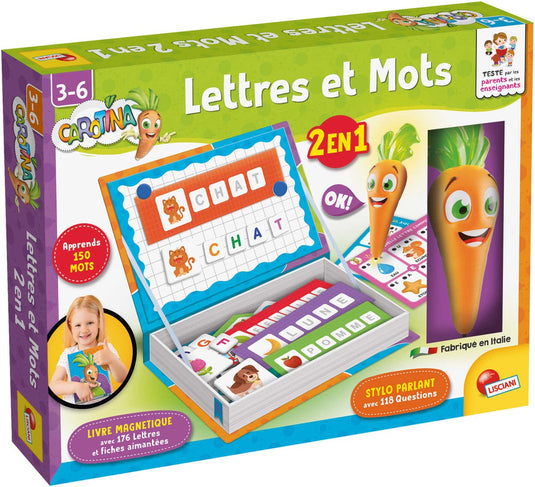 Lisciani carotina giochi magn avec stylo parlant 2en 1 lettre et mots