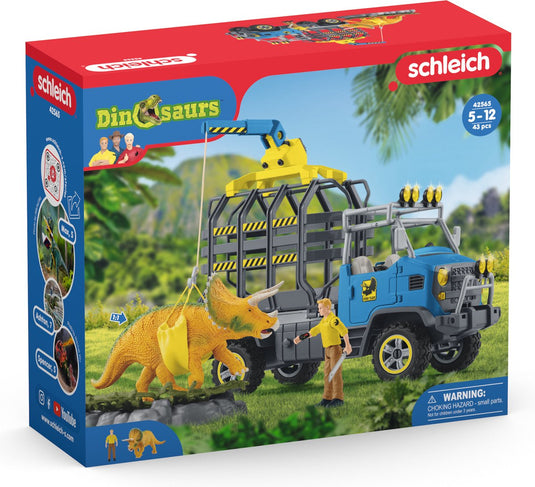 Schleich dinosaurus - dinosauriërs truckmissie - dino speelgoed - kinderspeelgoed voor jongens en meisjes - 4 tot 12 jaar 42565