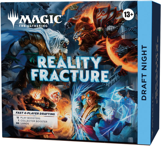Magic the gathering magic: the gathering reality fracture draft night | 1 collector booster, 12 play boosters, 90 lands, 10 tokens | 4 player card game