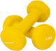 Tunturi dumbbell set - 2 x 1,5 kg - vinyl - geel - incl. gratis fitness app
