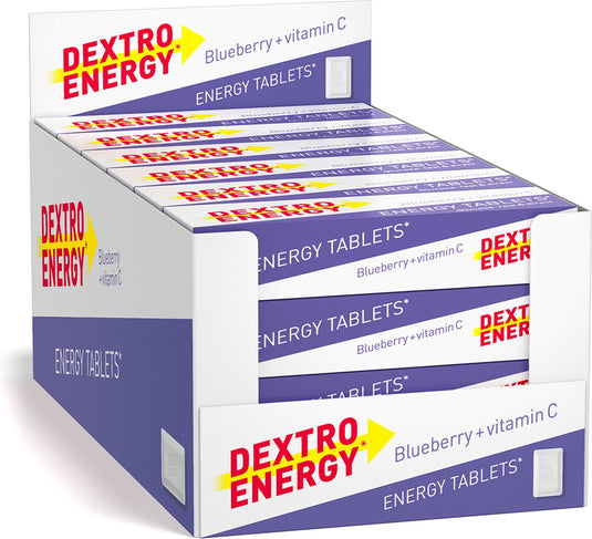Dextro energy blueberry - 24 x 14 stuks - druivensuiker tabletten met vitamine c - dextrose - snelle suikers