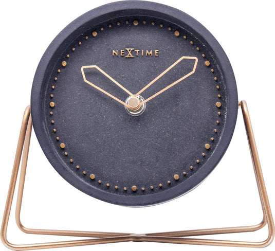 Nextime cross table – tafelklok – 17.5 × 15.5 × 5 cm – polyresin – zwart