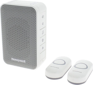 Honeywell dc313nfb - draadloze deurbelset met 2 deurdrukkers - wit